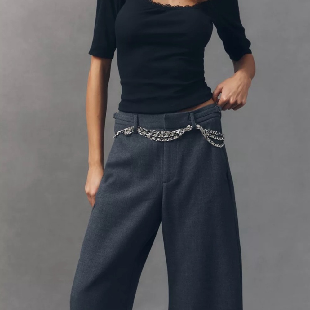 New Maeve Blk Ribbed Top with Lace Detail by anthropology Size S & M